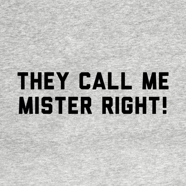 Mister right funny t-shirt! by chessmate